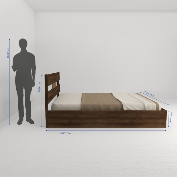 Salmacis Queen Bed – Solid Wood Walnut Finish