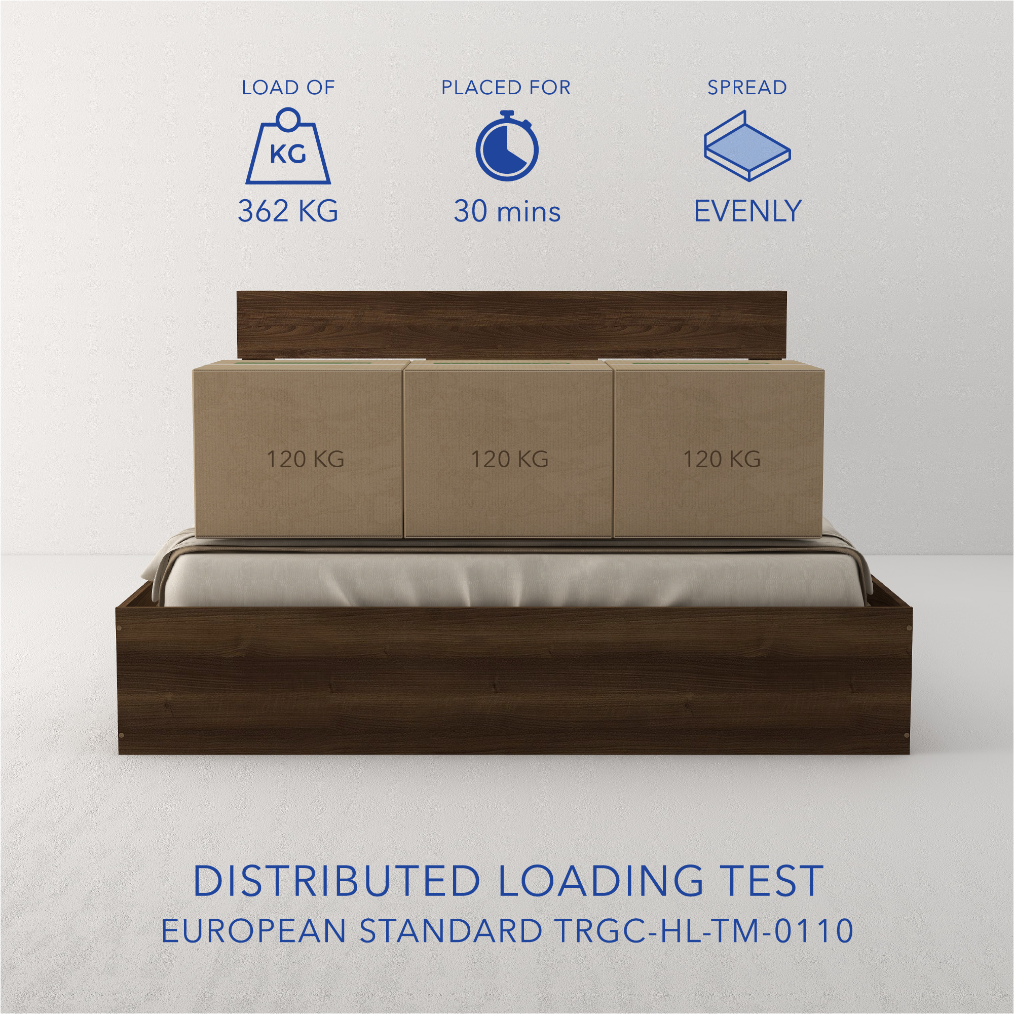 Hestia Queen Bed – Walnut Finish & Solid Wood Accents