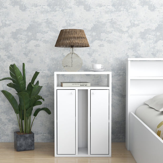 طاولة سرير رين - طاولة جانبية خشبية مدمجة مع درج تخزين