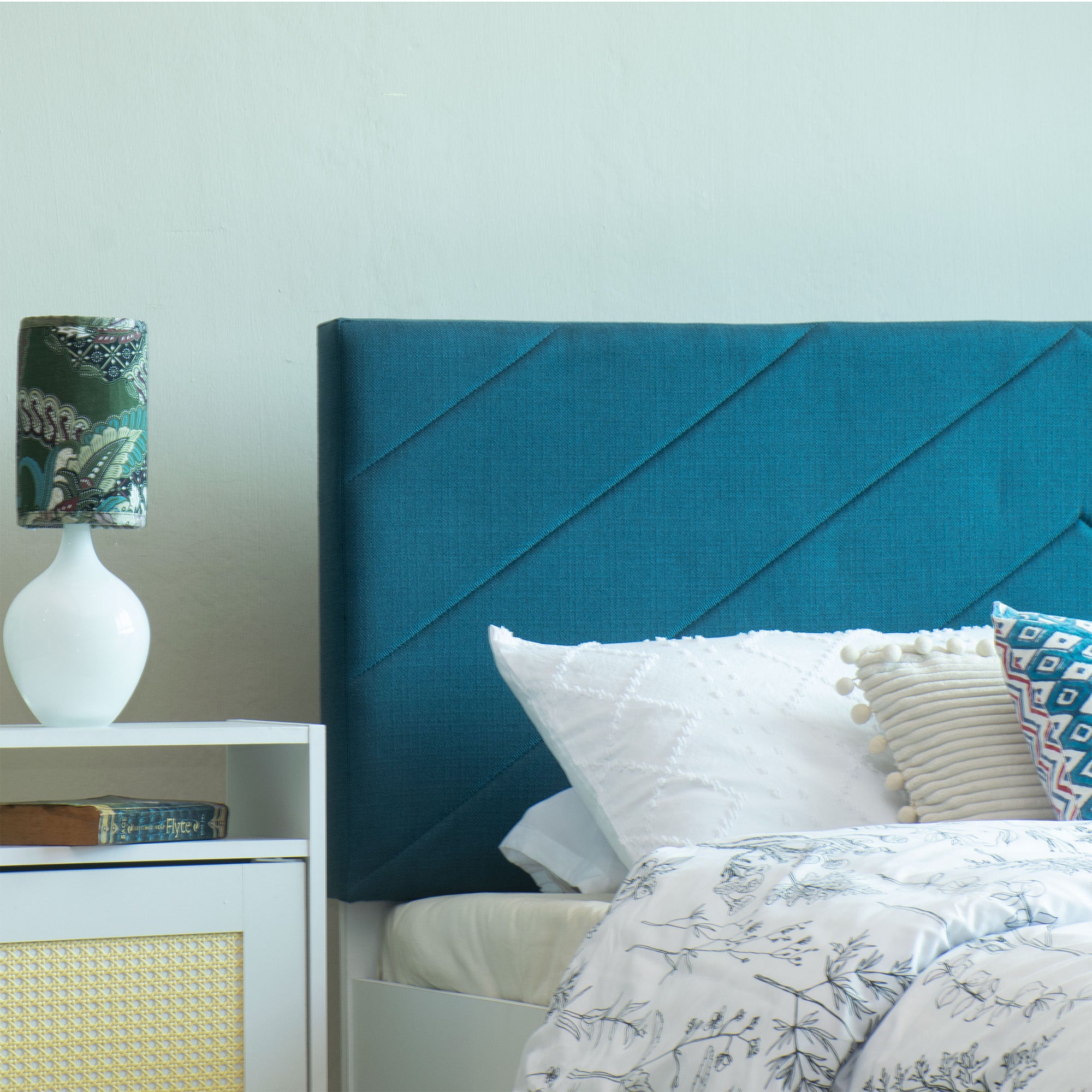 Mudra Queen Bed – Leatherette Upholstered with Box Storage