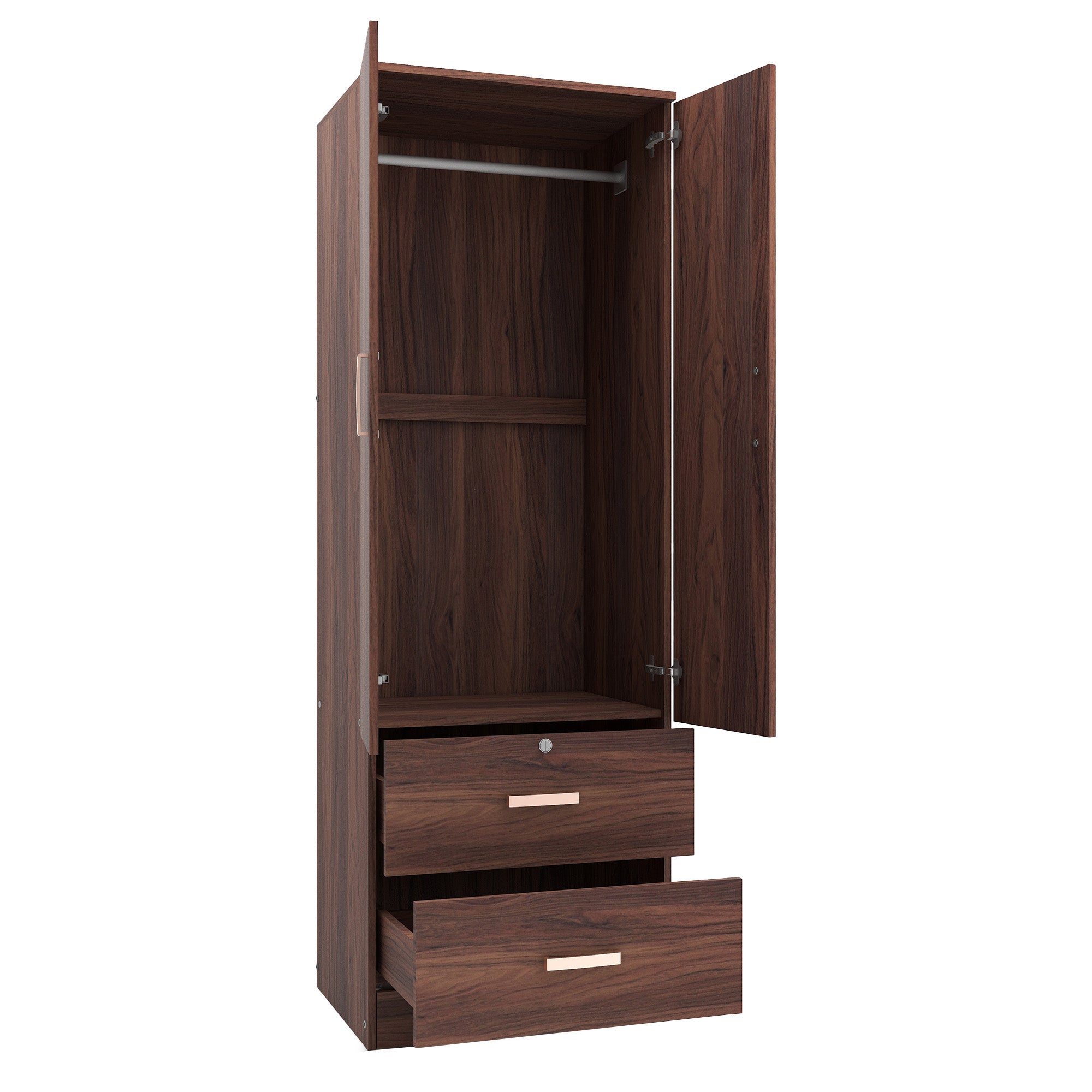 خزانة ملابس خشبية ببابين من رين – غرفة نوم مدمجة الميرة