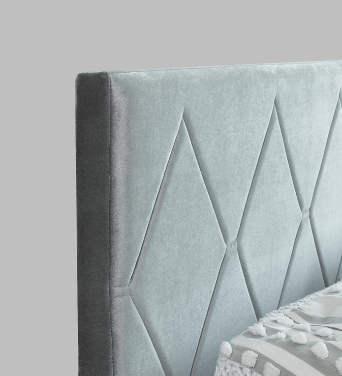 Kundalini Queen Bed – Leatherette Upholstered Bed with Box Storage