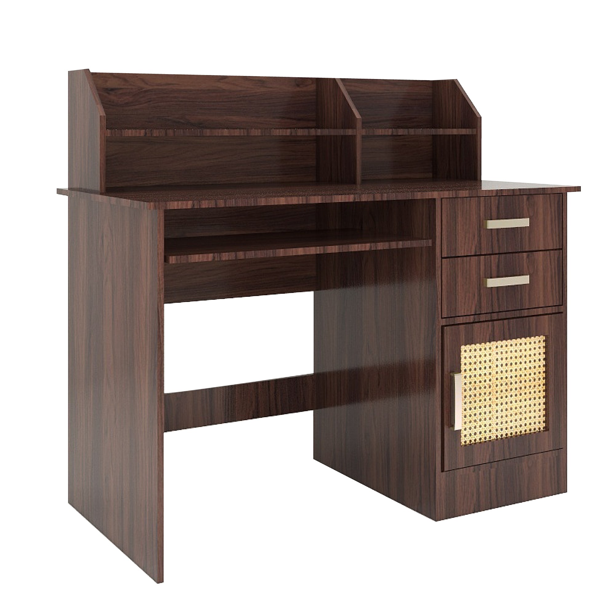 طاولة دراسة من خشب شامون الهندسي مع الروطان