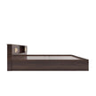 Kumiko Bed with Non-Woven Box Storage – Engineered Wood, Walnut Finish