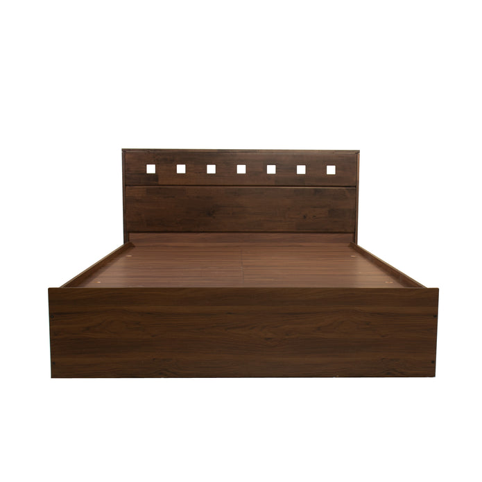 Erinnyes Queen Bed – Solid Wood Headboard with Box Storage