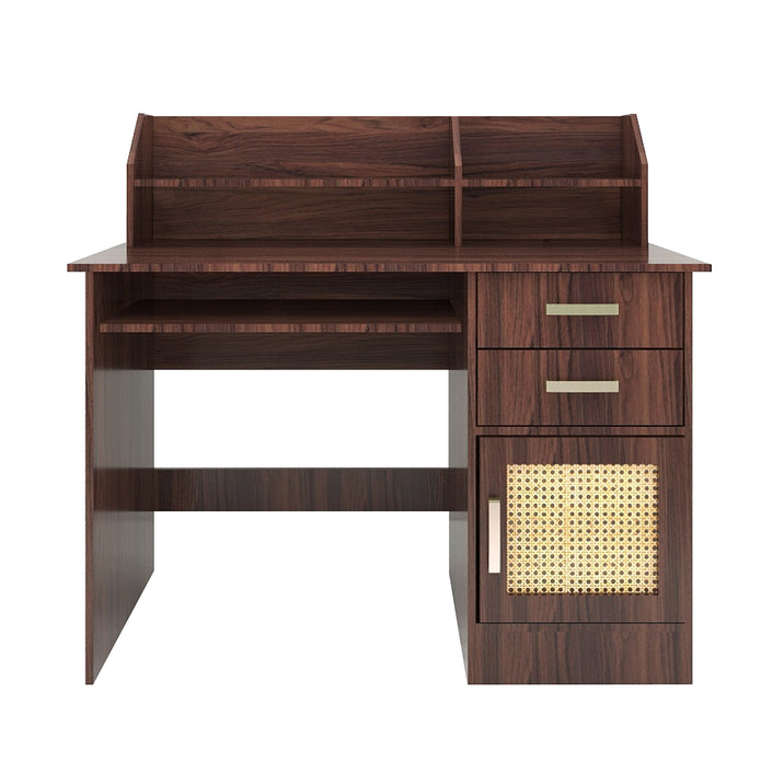 طاولة دراسة من خشب شامون الهندسي مع الروطان