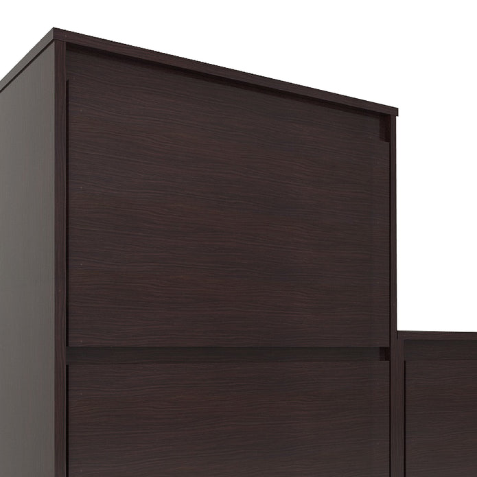 حامل أحذية خشبي من كاميا - لون الجوز الكولومبي مع خزانة تخزين