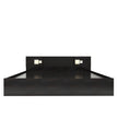 Kumiko Bed with Non-Woven Box Storage – Engineered Wood, Walnut Finish