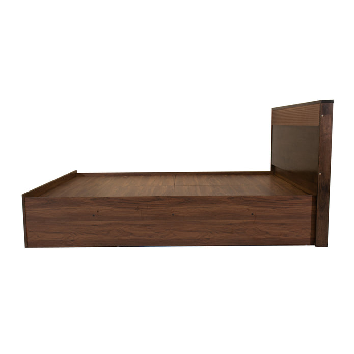 Eurotas Queen Bed – Solid Wood Rattan Headboard with Box Storage
