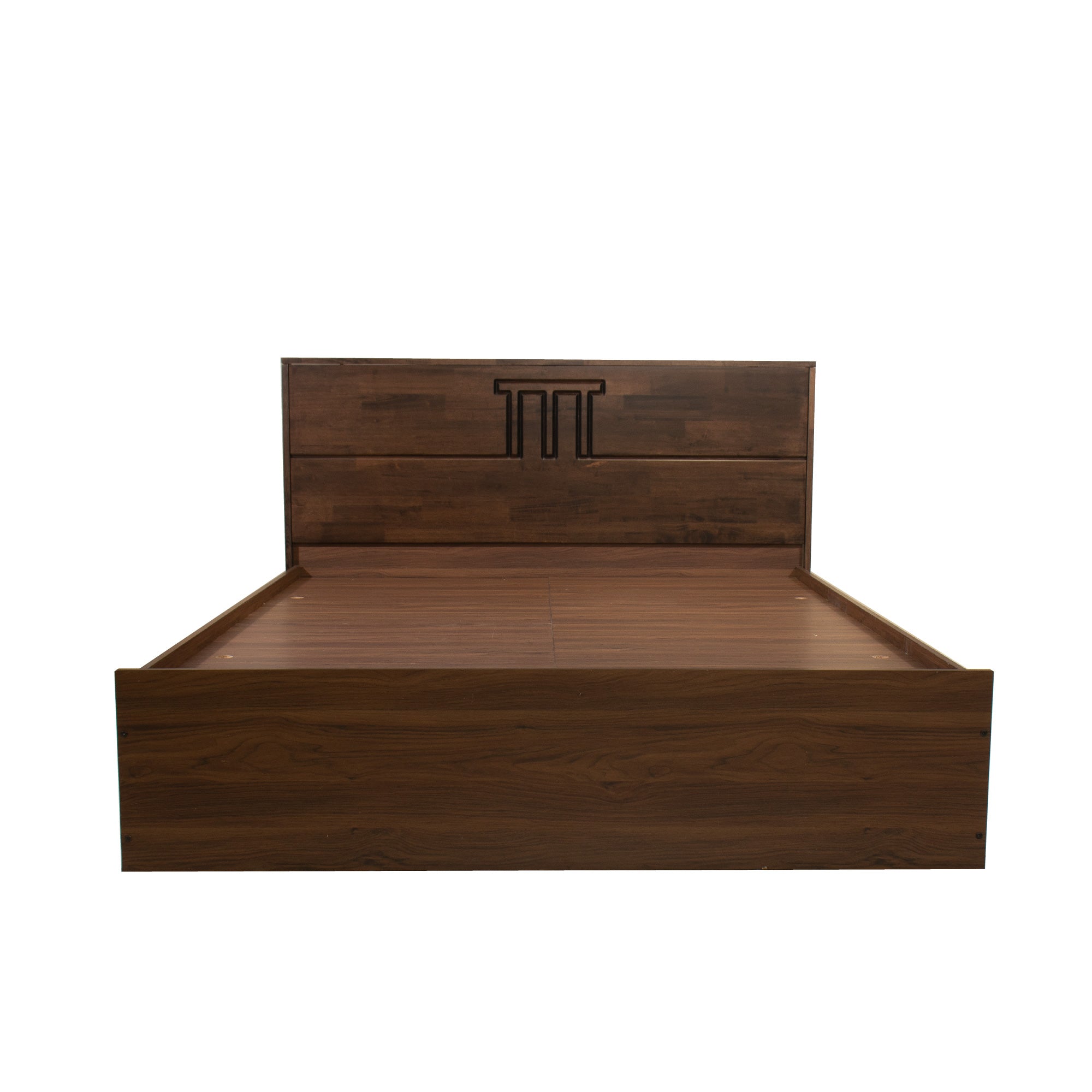 Styx Queen Bed – Solid Wood Headboard with Box Storage