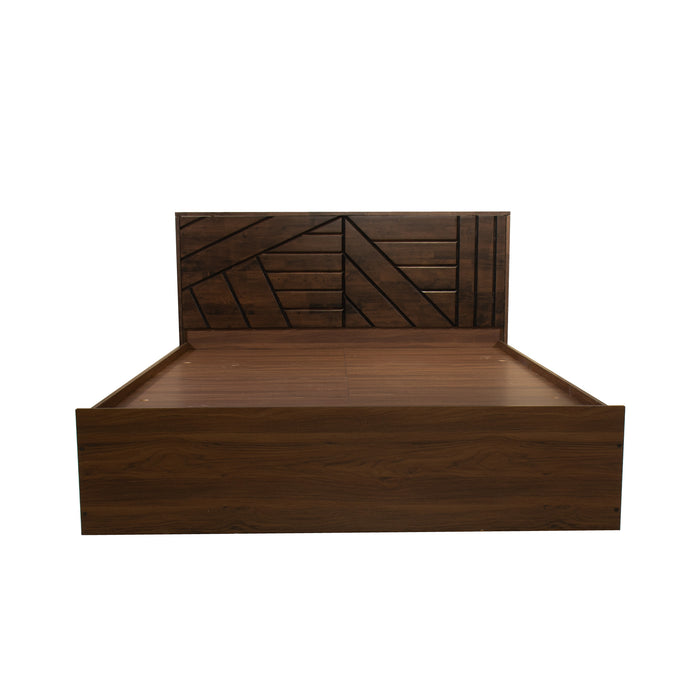 Hera Queen Bed – Solid Wood Headboard with Box Storage