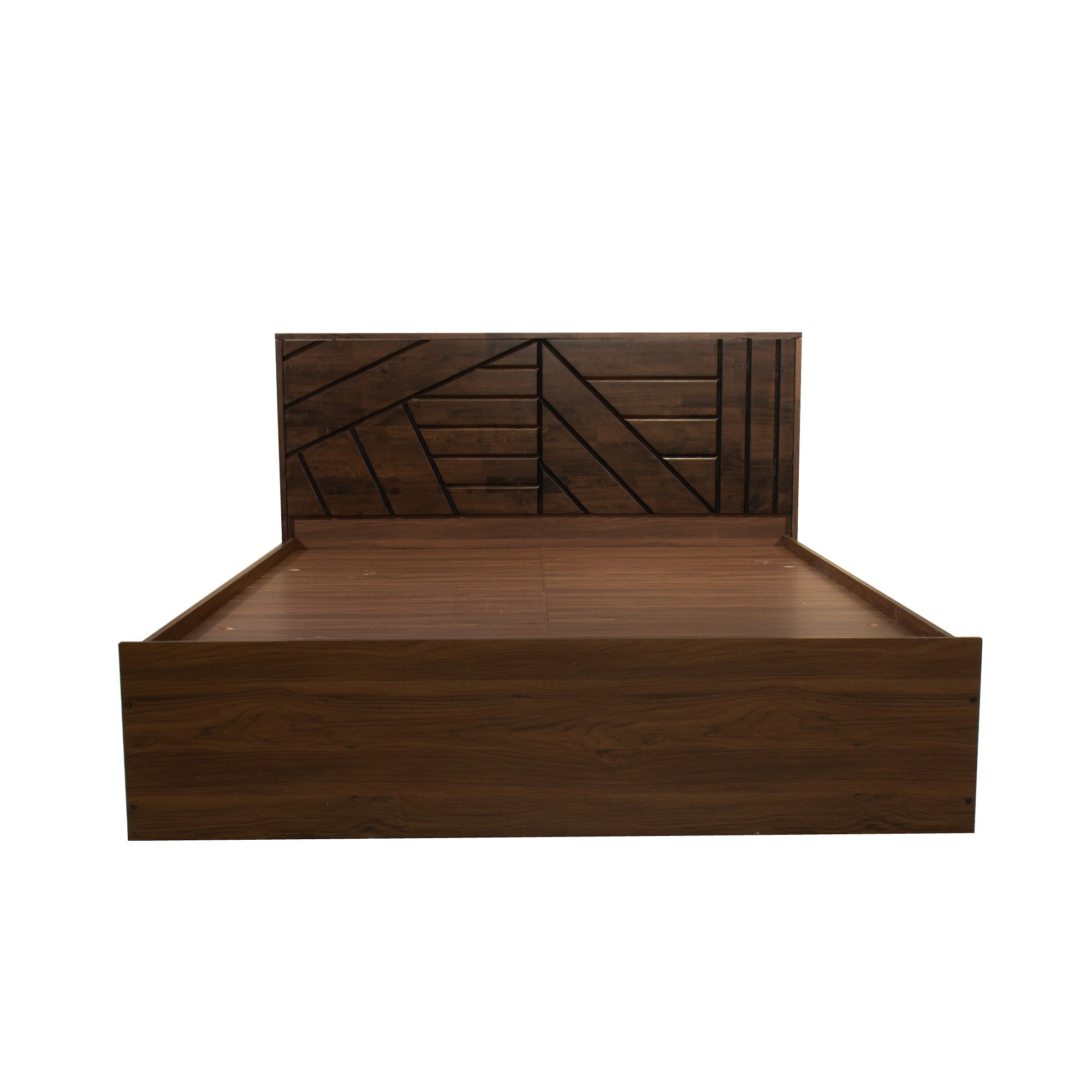 Hera Queen Bed – Solid Wood Headboard with Box Storage