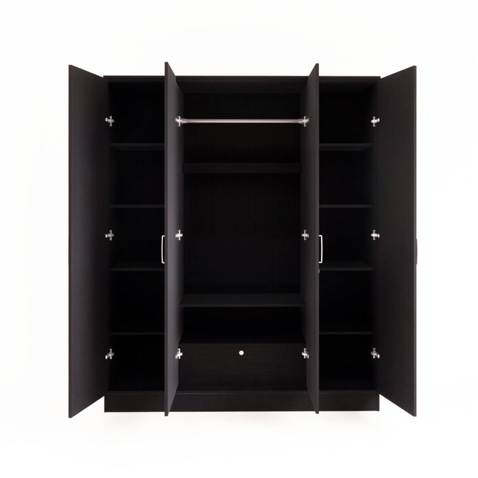 Julian 4-Door Engineered Wood Wardrobe with Mirror