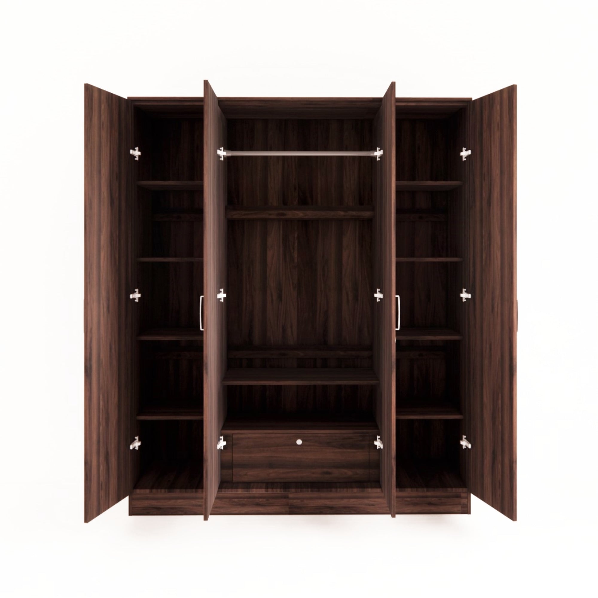 Julian 4-Door Engineered Wood Wardrobe with Mirror