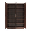 Kenzou 4-Door Engineered Wood Wardrobe – Large Almirah with Hanging Rod & Shelves