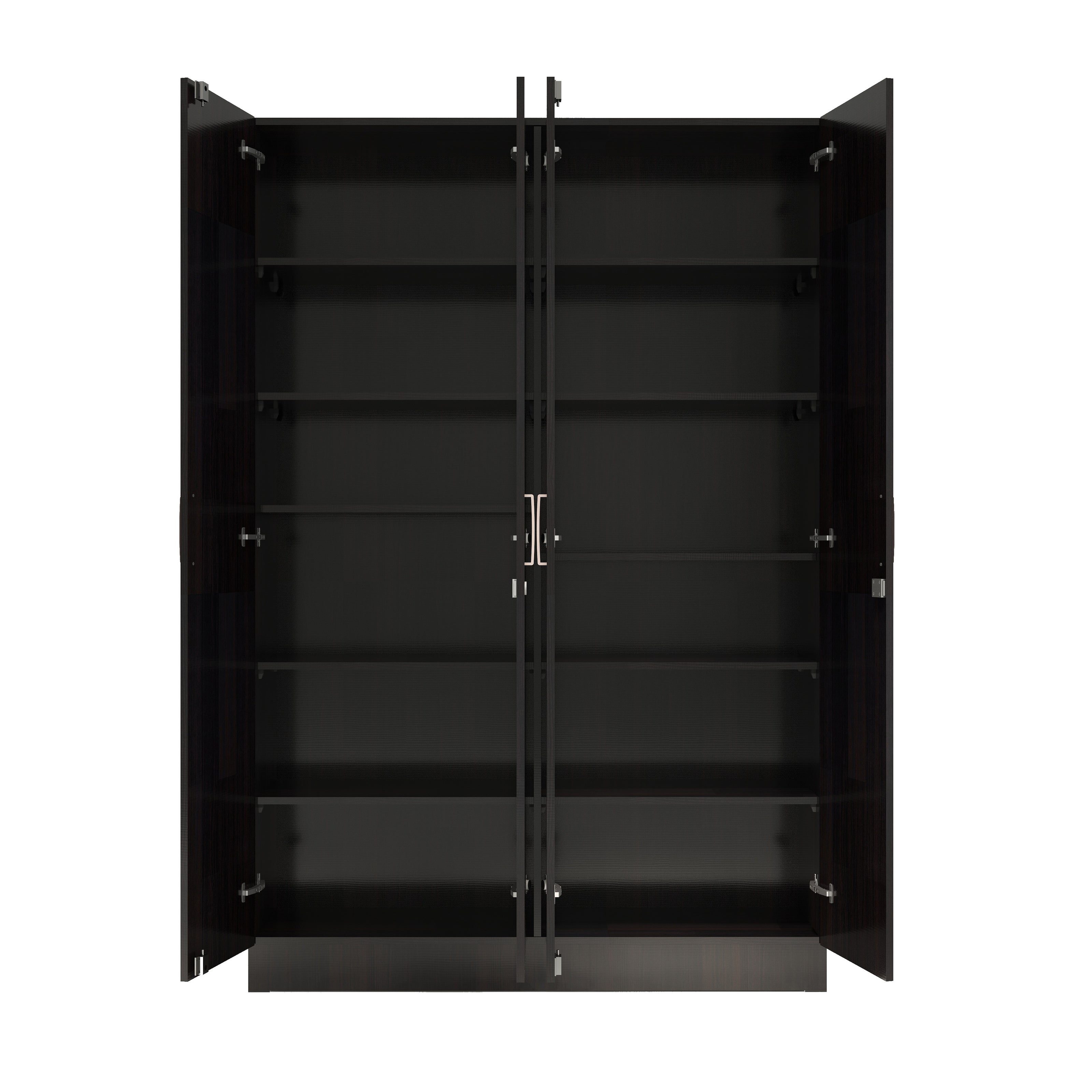 Kenzou 4-Door Engineered Wood Wardrobe – Large Almirah with Hanging Rod & Shelves