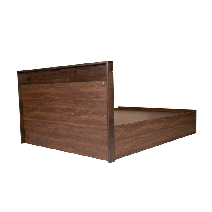 Erinnyes Queen Bed – Solid Wood Headboard with Box Storage