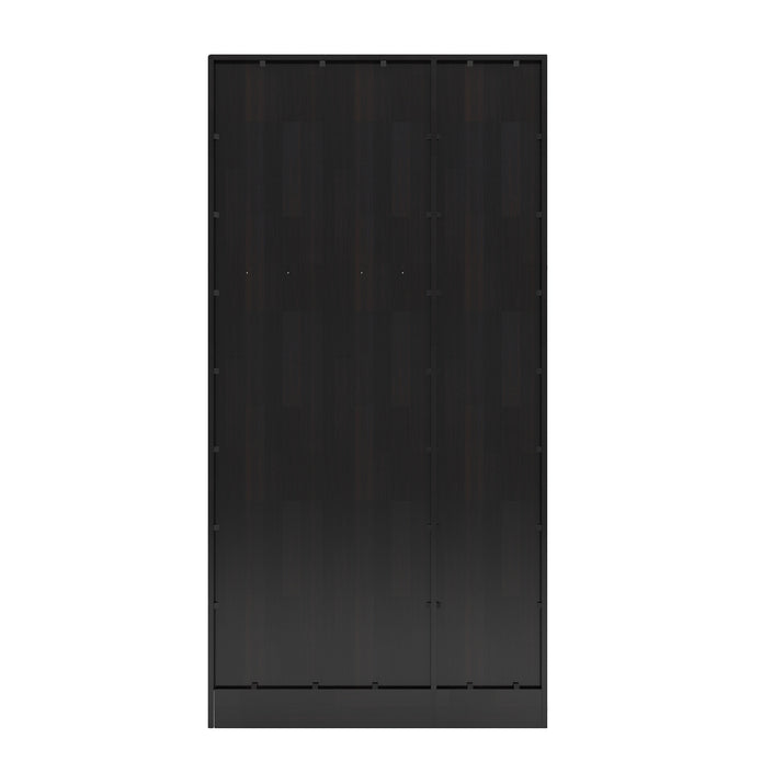 Ren 3-Door Engineered Wood Wardrobe with Rattan Design – Bedroom Almirah