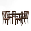 Monterey 6-Seater Solid Wood Dining Table Set with Chairs