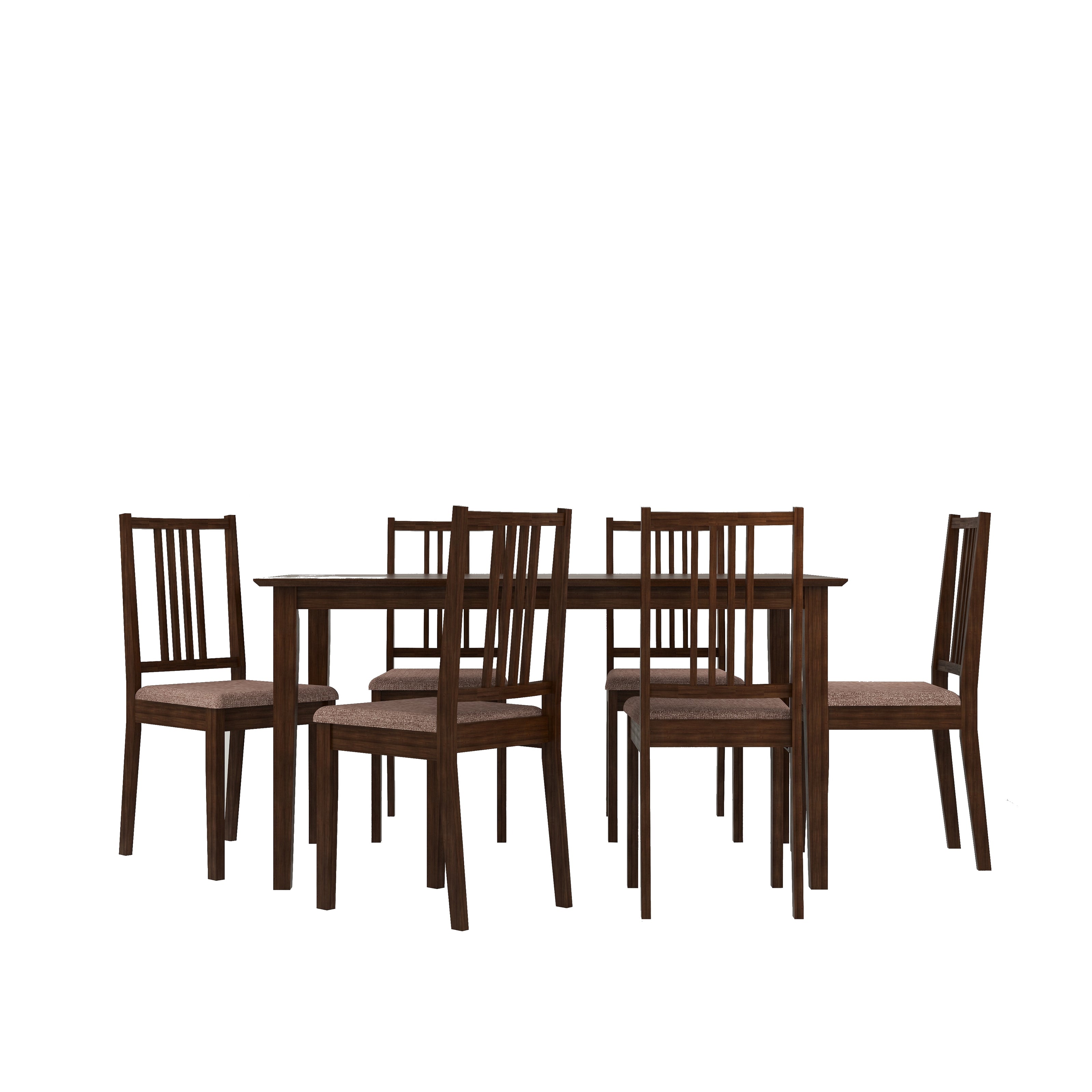 Houston 6-Seater Solid Wood Dining Table Set with Chairs