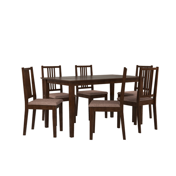 Houston 6-Seater Solid Wood Dining Table Set with Chairs