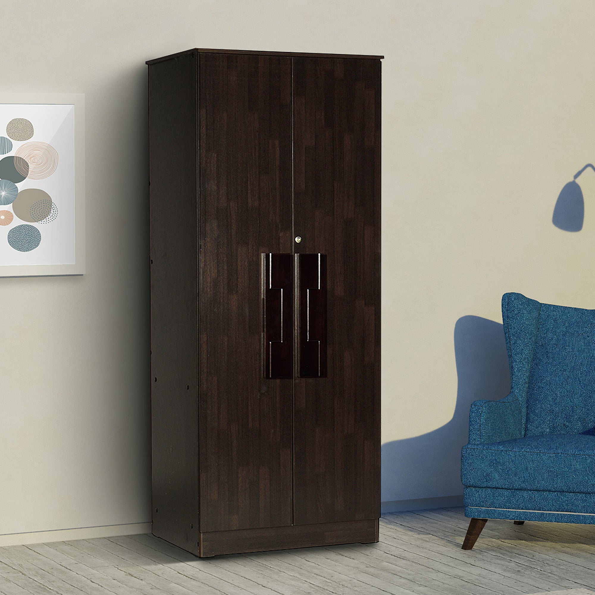 Poena 2-Door Engineered Wood Wardrobe – Bedroom Almirah by DF2H