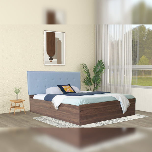 Virabhad Queen Bed – Leatherette Upholstered Bed with Box Storage – DF2H