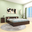 Kumiko Queen Bed with Non-Woven Storage – Walnut Finish – DF2H