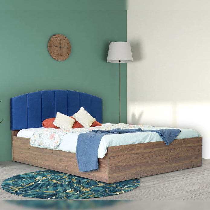 Satya Queen Bed – Leatherette Upholstered Bed with Box Storage – DF2H.