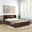 Lavish Queen Bed Walnut Base With Box Storage (Non-Woveen)