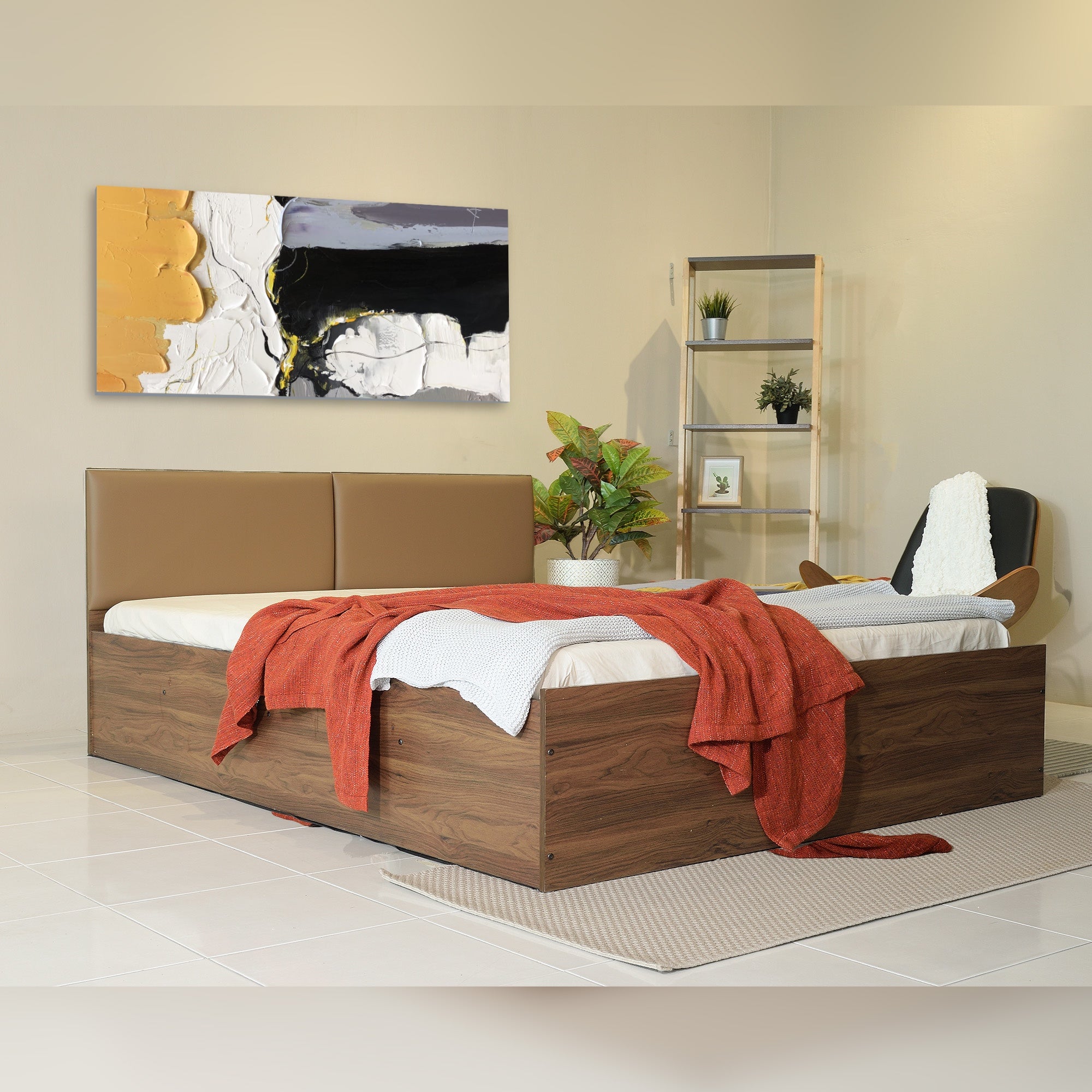 Lush Queen Bed – Modern Storage Bed with Non-Woven Base