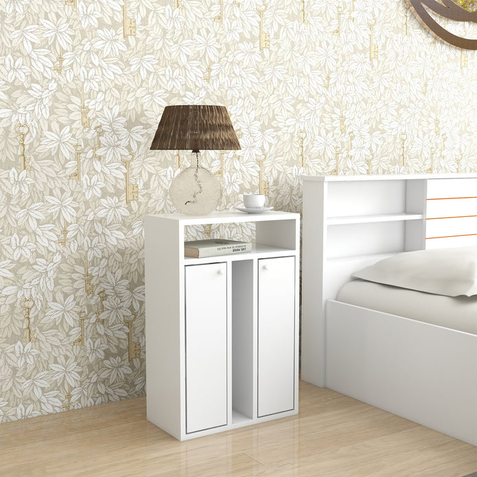 طاولة سرير رين - طاولة جانبية خشبية مدمجة مع درج تخزين