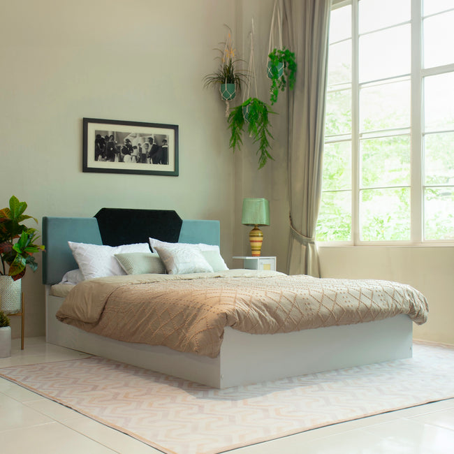 Nadi Queen Bed – Premium Leatherette Upholstery with Box Storage