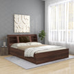 Lavish Queen Bed Walnut Base With Box Storage (Non-Woveen)