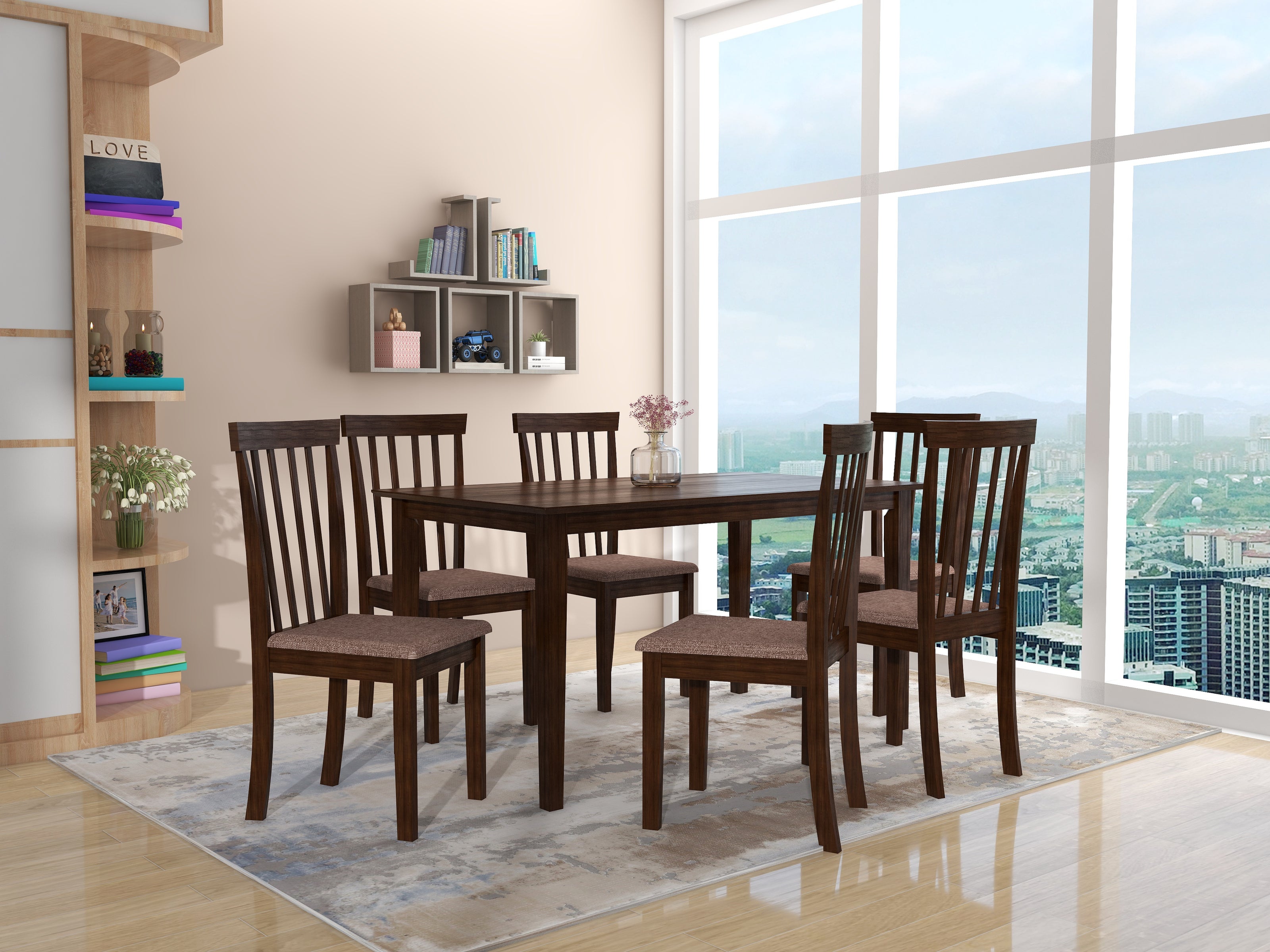Monterey 6-Seater Solid Wood Dining Table Set with Chairs – DF2H