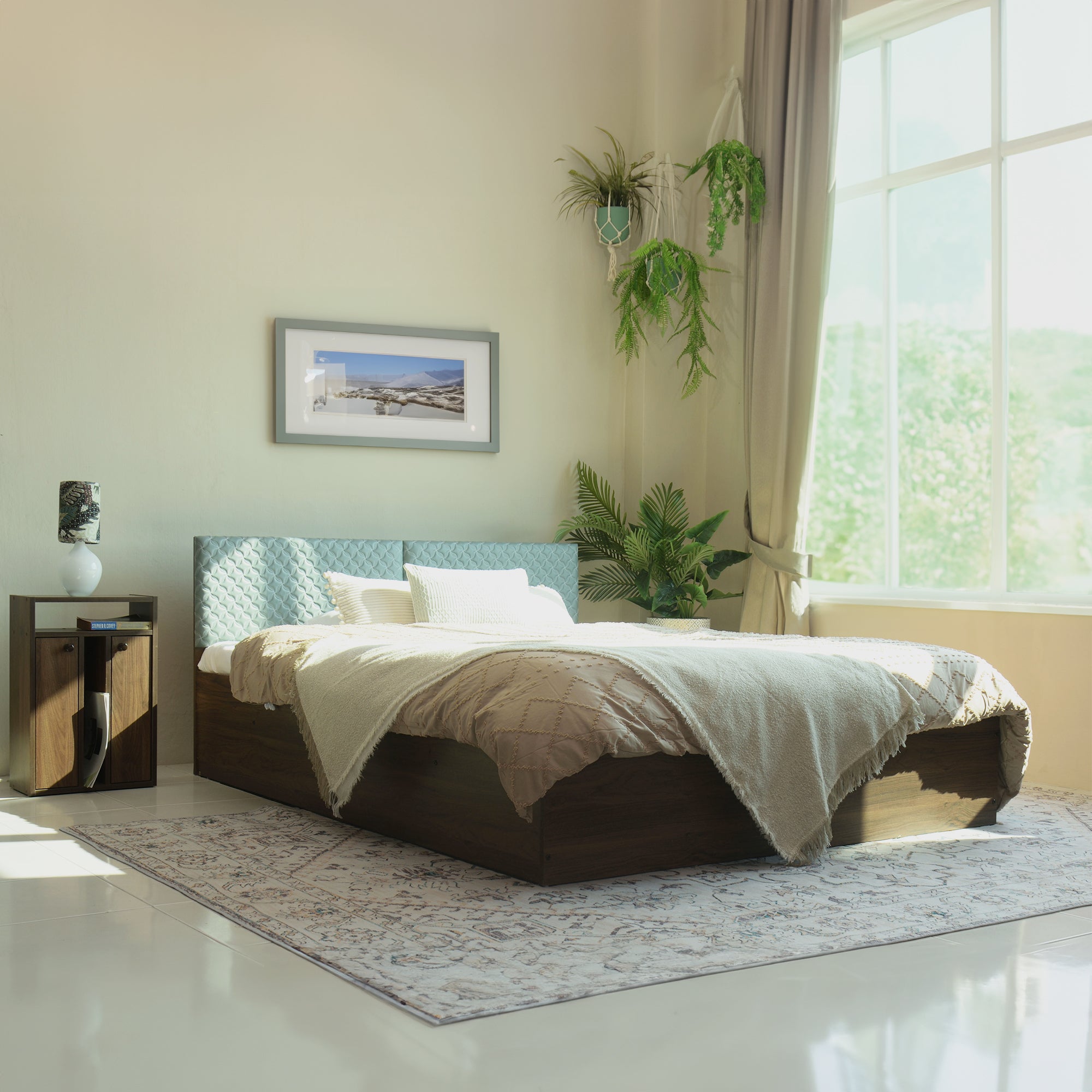 Lush Deluxe Queen Bed – Modern Storage Bed with Non-Woven Base