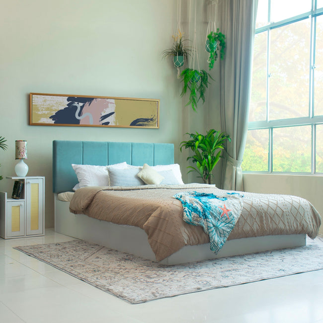 Yantra Queen Bed – Leatherette Upholstered with Box Storage