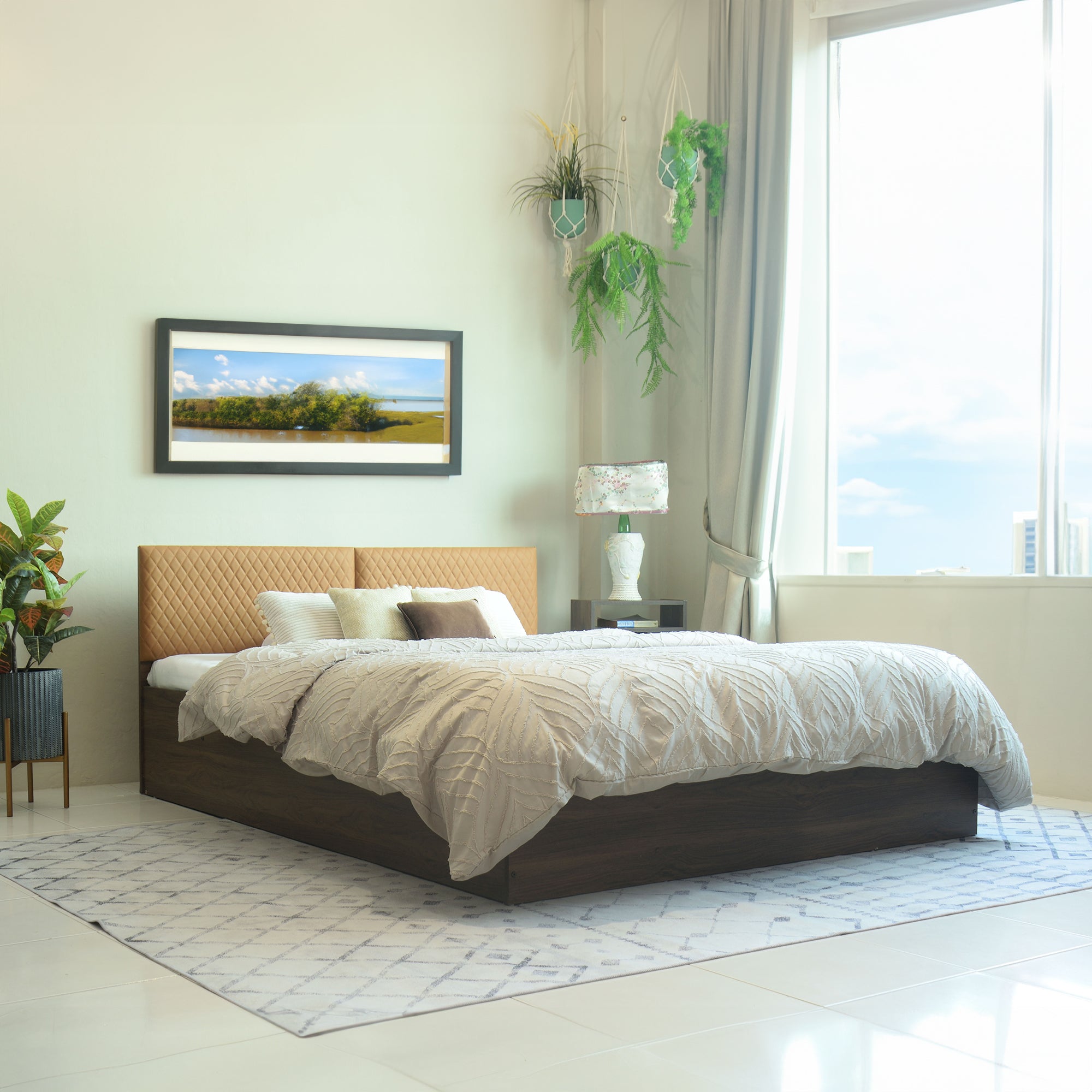 Lush Deluxe Queen Bed – Modern Storage Bed with Non-Woven Base