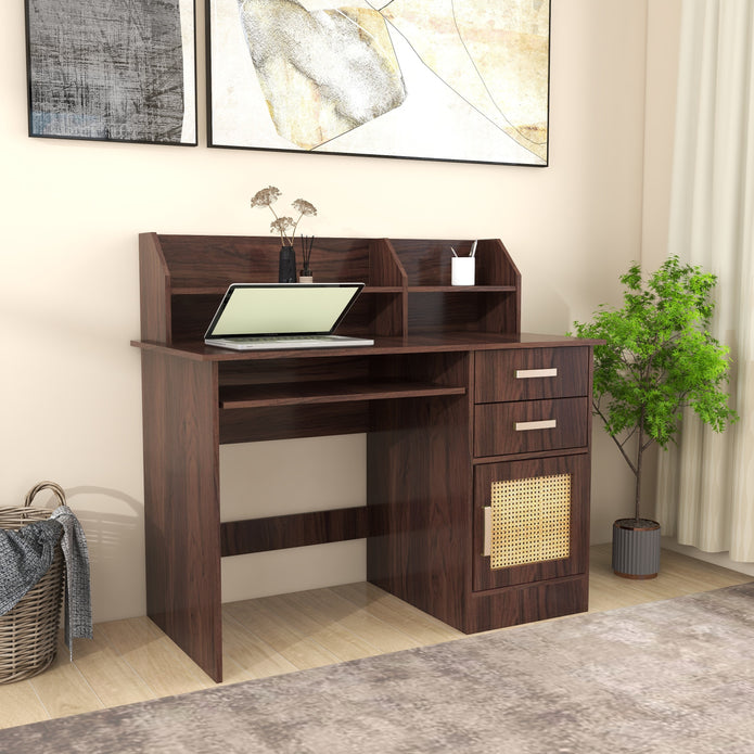 طاولة دراسة من خشب شامون الهندسي مع الروطان