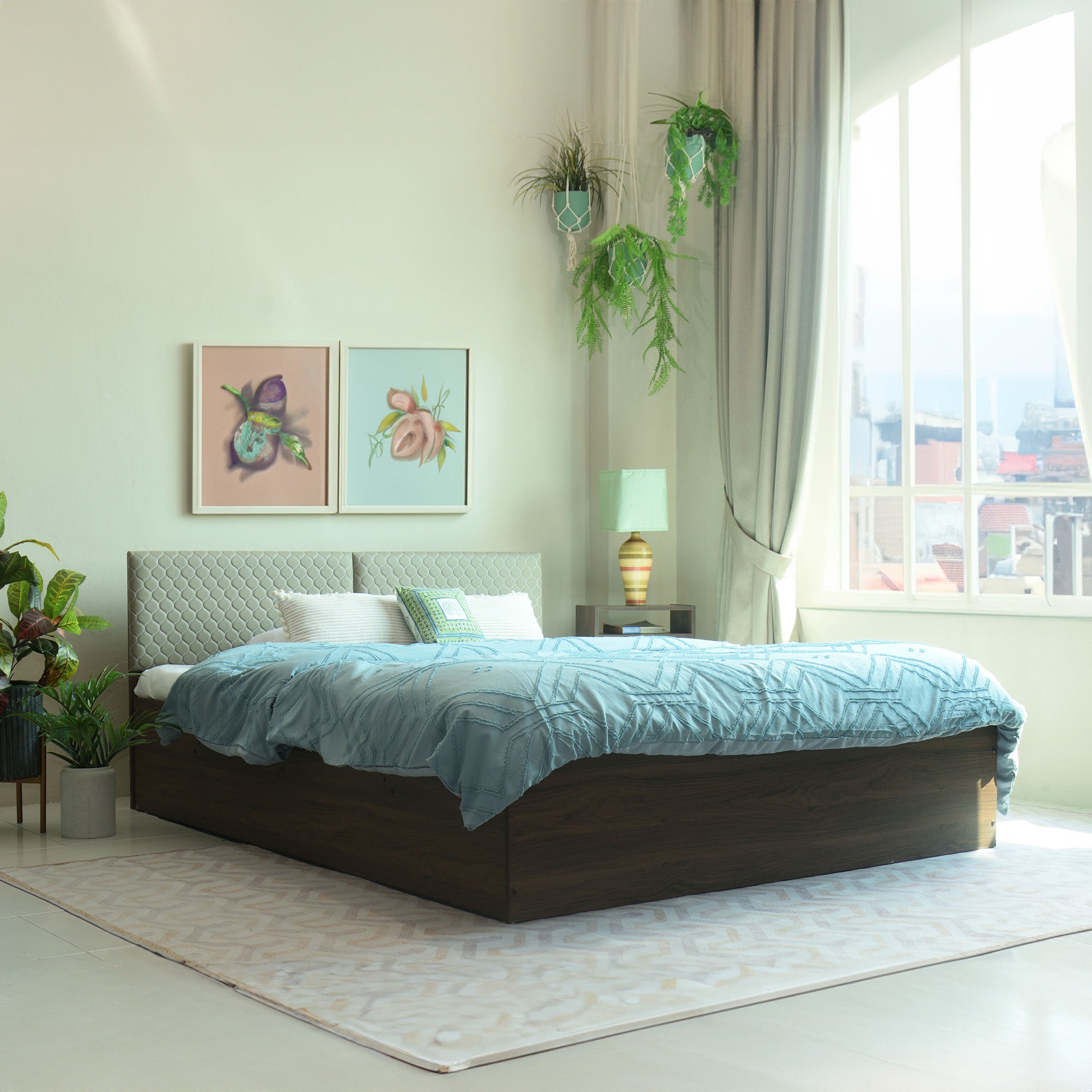 Lush Deluxe Queen Bed – Modern Storage Bed with Non-Woven Base