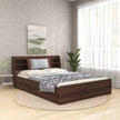 Lavish Queen Bed Walnut Base With Box Storage (Non-Woveen)
