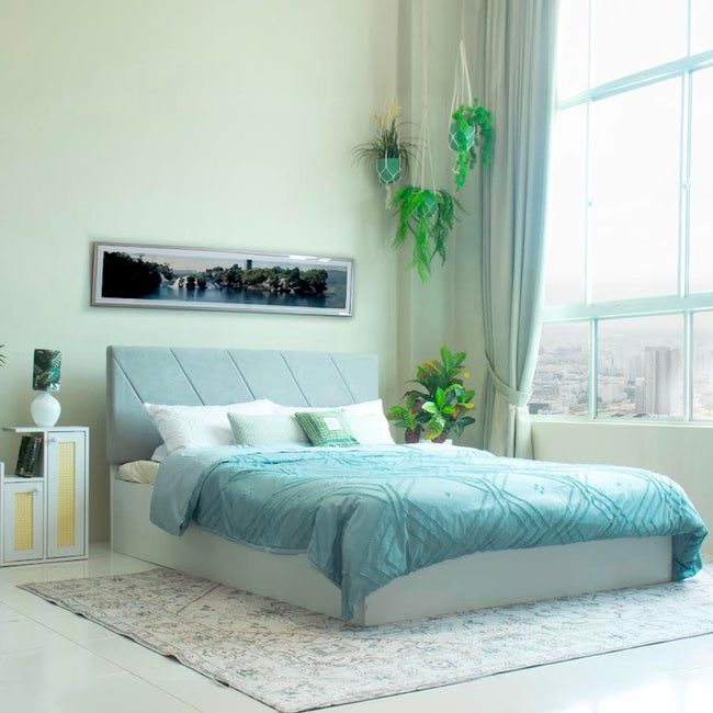 Sutra Queen Bed – Leatherette Upholstery with Box Storage
