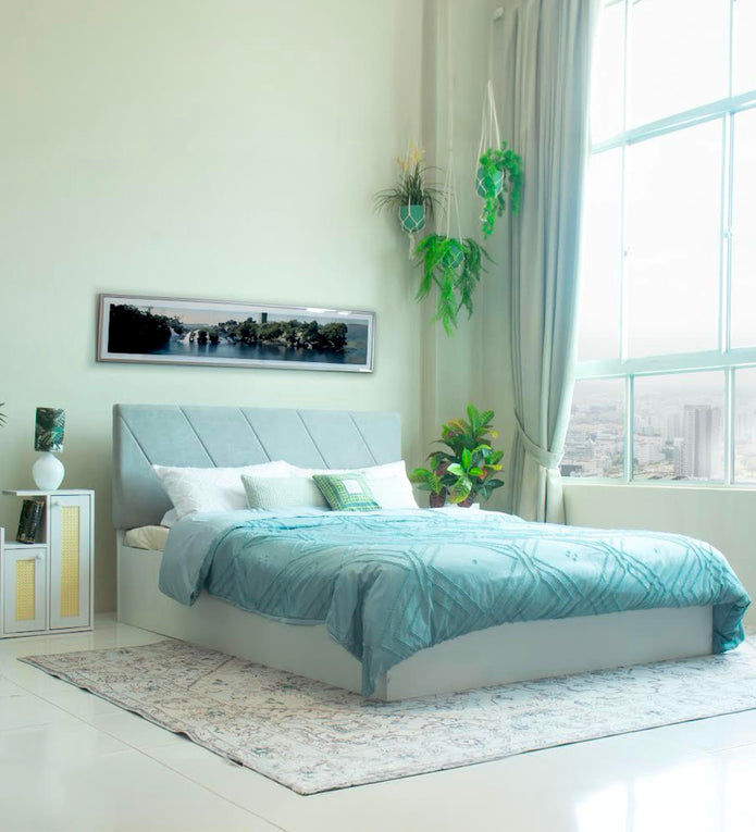 Sutra Queen Bed – Leatherette Upholstery with Box Storage