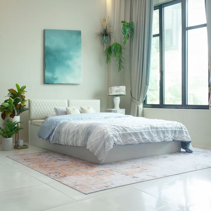 Lush Deluxe Queen Bed White Base With Box Storage (Non-Woveen)