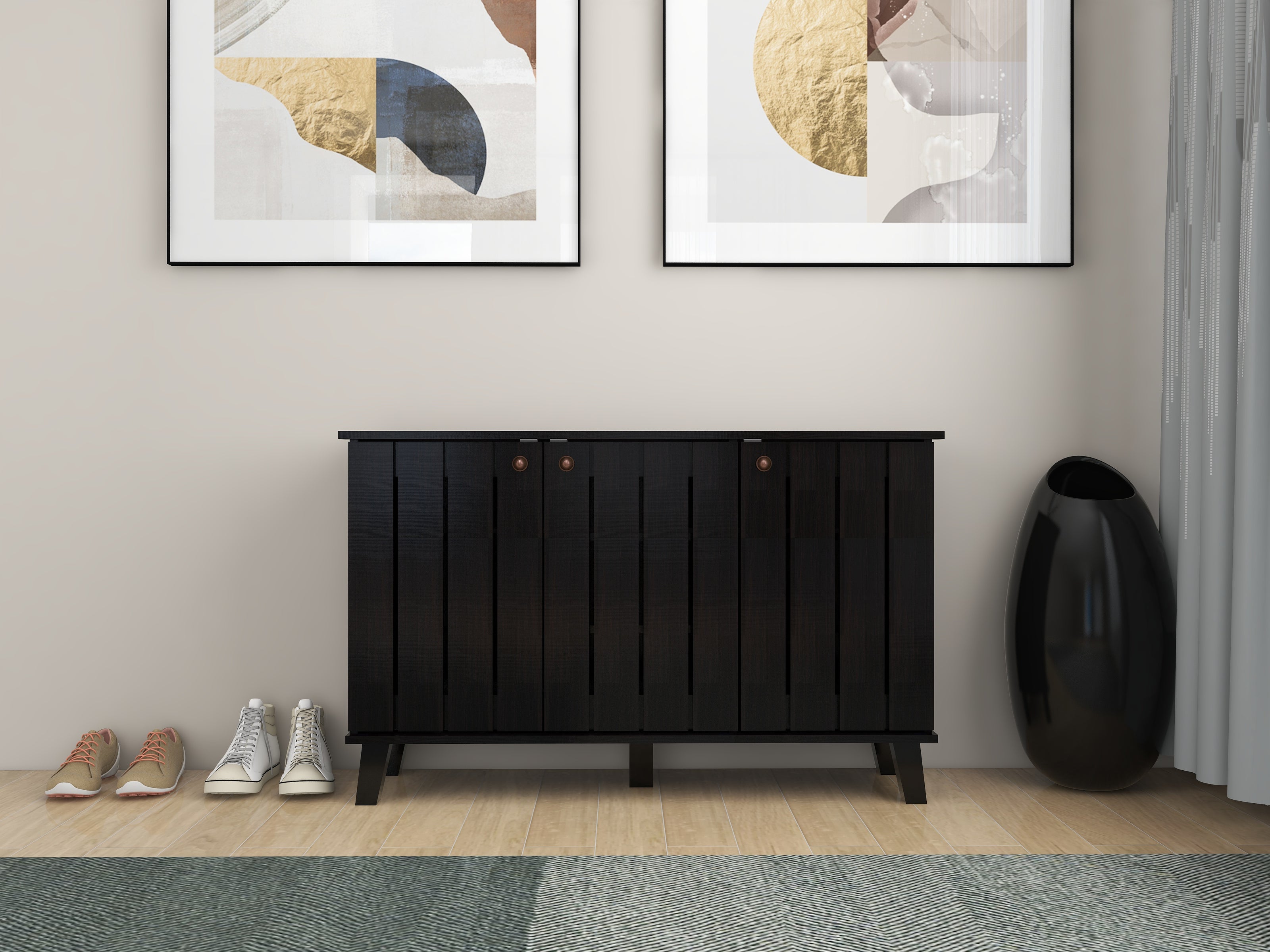 خزانة أحذية جوهاني بثلاثة أبواب بلون وينج