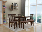 Monterey 6-Seater Solid Wood Dining Table with Bench and Chairs – DF2H
