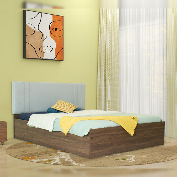 Ananda Queen Bed – Leatherette Upholstered Bed with Box Storage – DF2H
