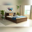 Timber Queen Bed – Walnut Finish with Box Storage