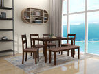 Dallas 6 Seater Solid Wood Dining Set With Bench