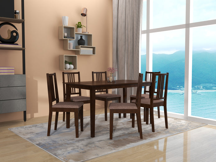 Houston 6-Seater Solid Wood Dining Table Set with Chairs – DF2H
